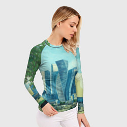 Рашгард женский Москва-сити Ван Гог, цвет: 3D-принт — фото 2