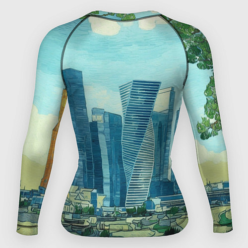 Женский рашгард Москва-сити Ван Гог / 3D-принт – фото 2
