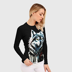 Рашгард женский Волк - графика, цвет: 3D-принт — фото 2