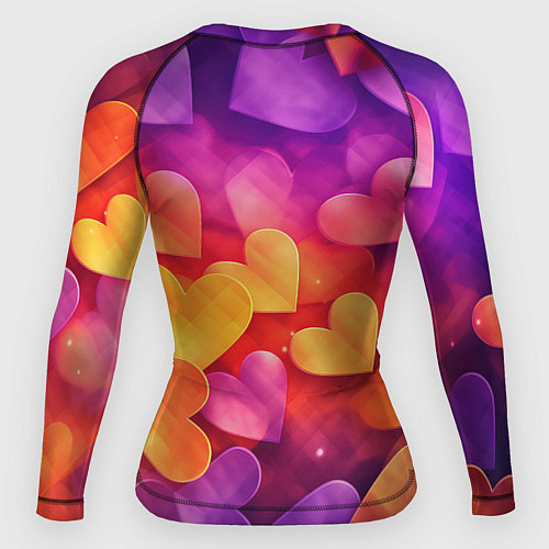 Женский рашгард Разноцветные сердечки / 3D-принт – фото 2