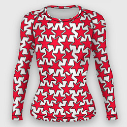 Рашгард женский Ретро звёзды красные, цвет: 3D-принт