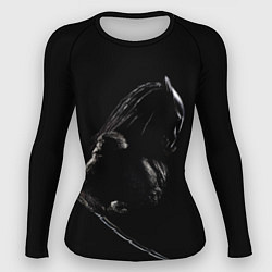 Рашгард женский Хищник на черном фоне, цвет: 3D-принт
