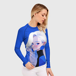 Рашгард женский Аниме- девушка в синем, цвет: 3D-принт — фото 2