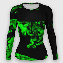 Рашгард женский Зеленый светящийся дым, цвет: 3D-принт