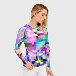 Рашгард женский Пиксельная яркая абстракция, цвет: 3D-принт — фото 2