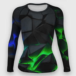Женский рашгард Зеленый и синий неон