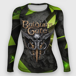 Женский рашгард Baldurs Gate 3 logo green abstract