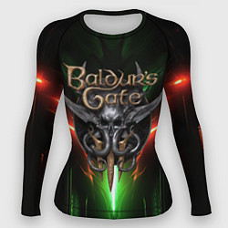 Рашгард женский Baldurs Gate 3 logo green red light, цвет: 3D-принт