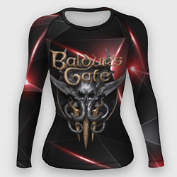 Женский рашгард Baldurs Gate 3 logo black red