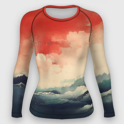 Рашгард женский Ретро пейзаж моря, цвет: 3D-принт