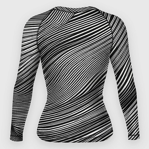Женский рашгард Черно-белые полосы абстракция / 3D-принт – фото 2