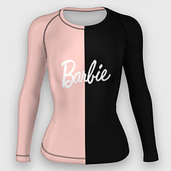 Рашгард женский Барби - сплит нежно-персикового и черного, цвет: 3D-принт