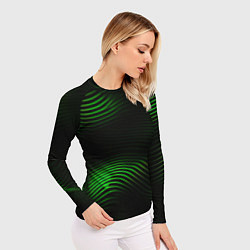 Рашгард женский Зеленые тонкие линии, цвет: 3D-принт — фото 2