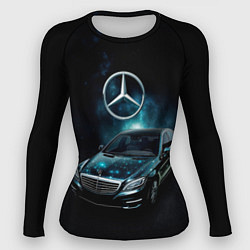 Рашгард женский Mercedes Benz dark style, цвет: 3D-принт