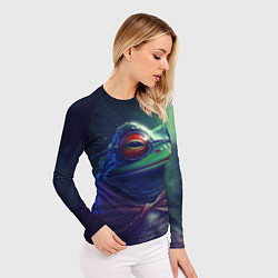 Рашгард женский Пепе мем лягушка, цвет: 3D-принт — фото 2