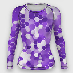 Рашгард женский Кибер Hexagon Фиолетовый, цвет: 3D-принт