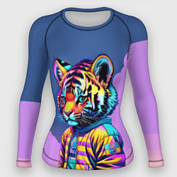 Рашгард женский Cool tiger cub - pop art, цвет: 3D-принт