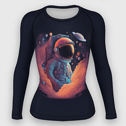Рашгард женский Космонавт в космических облаках, цвет: 3D-принт
