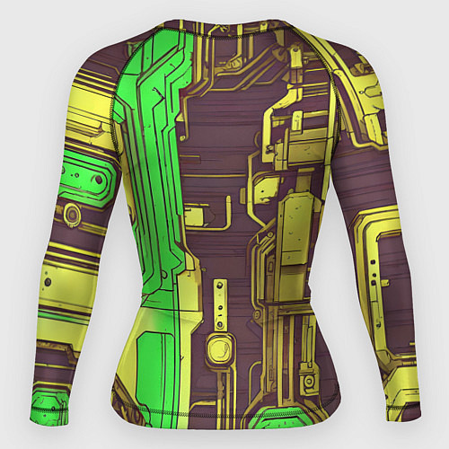 Женский рашгард Кибер схемы ксилотно-зелёные / 3D-принт – фото 2