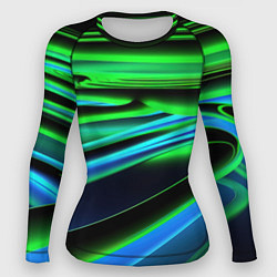 Рашгард женский Green black abstract, цвет: 3D-принт