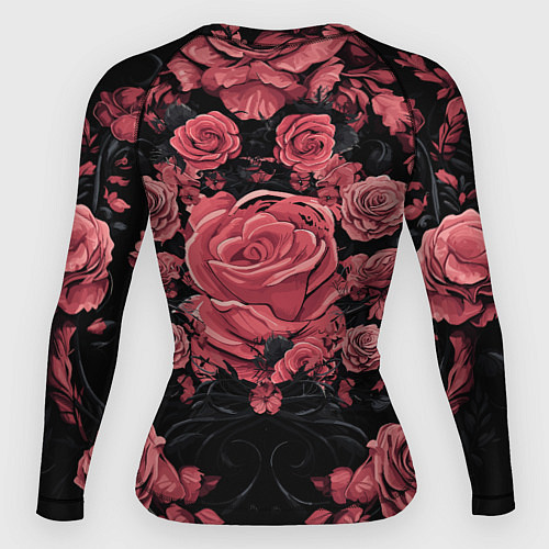 Женский рашгард И череп и розы / 3D-принт – фото 2