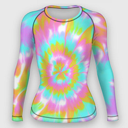 Женский рашгард Tie-Dye кислотный в стиле барби