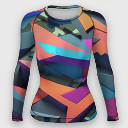 Женский рашгард Камуфляж и цветная геометрия - нейросеть