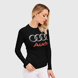 Рашгард женский Audi sport на чёрном, цвет: 3D-принт — фото 2