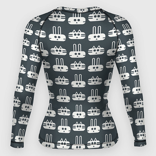 Женский рашгард Геометрические зайцы и коты / 3D-принт – фото 2