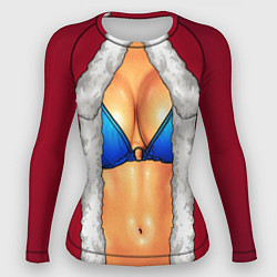 Рашгард женский Красный костюм снегурочки с грудью, цвет: 3D-принт