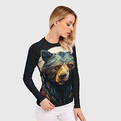 Рашгард женский Арт осенний медведь, цвет: 3D-принт — фото 2