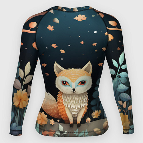 Женский рашгард Фэнтезийная лисичка в лесу фолк-арт / 3D-принт – фото 2