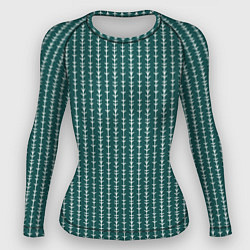 Женский рашгард Зелёно-морской в полоску