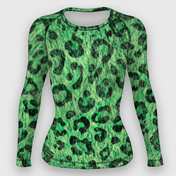 Рашгард женский Зелёный леопард паттерн, цвет: 3D-принт