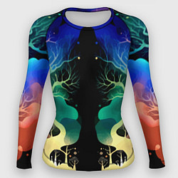 Рашгард женский Звёздная ночь в сказочном лесу, цвет: 3D-принт