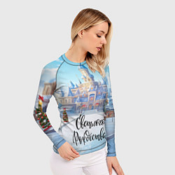 Рашгард женский Счастливого рождества, цвет: 3D-принт — фото 2