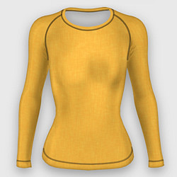 Рашгард женский Жёлтый однотонный текстура, цвет: 3D-принт