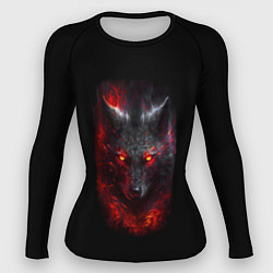 Рашгард женский Огненный волк, цвет: 3D-принт