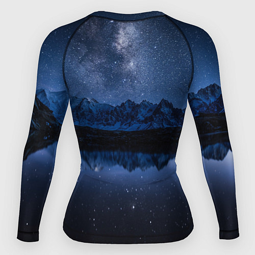 Женский рашгард Галактическая зимняя ночь в горах / 3D-принт – фото 2