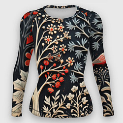 Женский рашгард Новогодние узоры и деревья