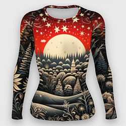 Женский рашгард Новогодняя сказка зимний рисунок