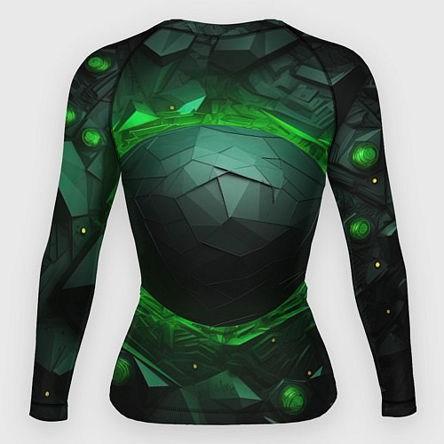Женский рашгард Абстрактная гармония зеленого / 3D-принт – фото 2
