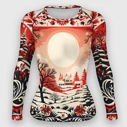 Женский рашгард Новогодние орнаменты