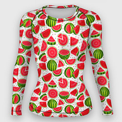Рашгард женский Нарезанный арбуз, цвет: 3D-принт