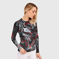Рашгард женский Красные узоры, цвет: 3D-принт — фото 2