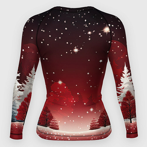 Женский рашгард Зимний берег реки с деревьями и льдом / 3D-принт – фото 2