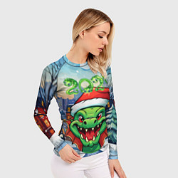 Рашгард женский Дракон зимние забавы, цвет: 3D-принт — фото 2