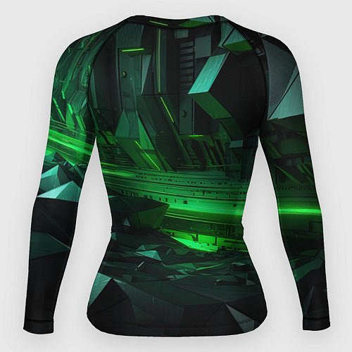 Женский рашгард Глубина зеленого абстракта / 3D-принт – фото 2