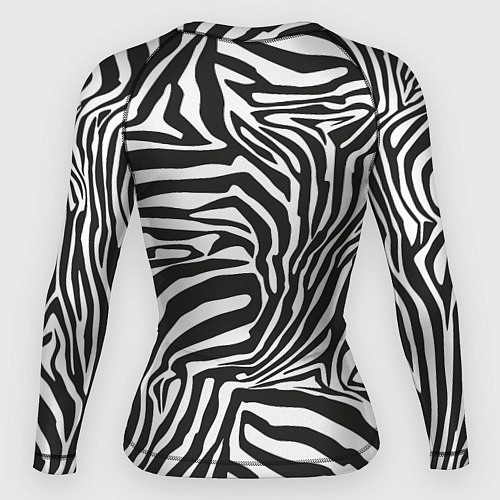 Женский рашгард Шкура зебры черно - белая графика / 3D-принт – фото 2