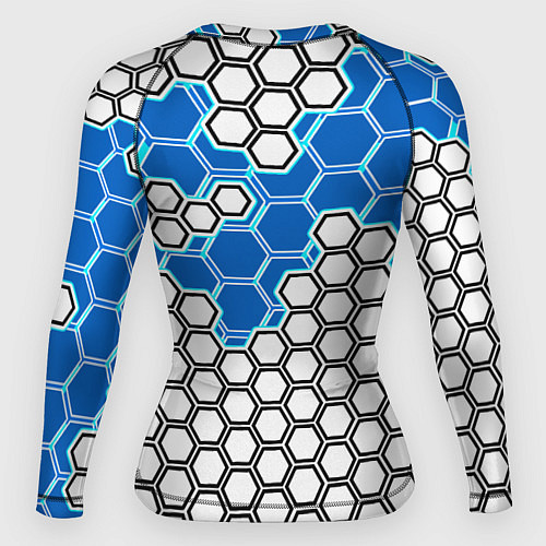 Женский рашгард Синяя энерго-броня из шестиугольников / 3D-принт – фото 2